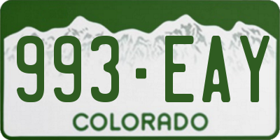 CO license plate 993EAY