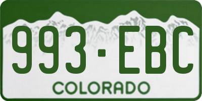 CO license plate 993EBC