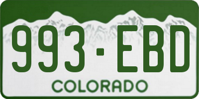 CO license plate 993EBD