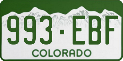 CO license plate 993EBF