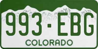 CO license plate 993EBG