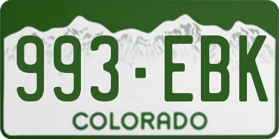 CO license plate 993EBK