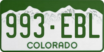 CO license plate 993EBL