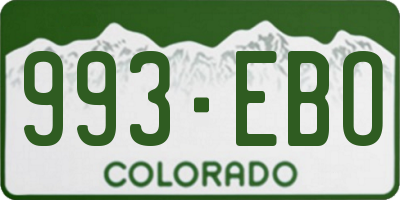 CO license plate 993EBO