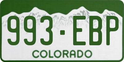 CO license plate 993EBP