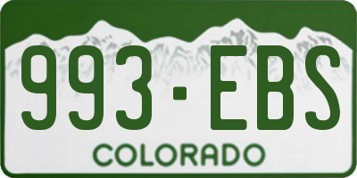 CO license plate 993EBS