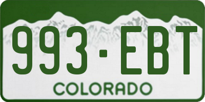 CO license plate 993EBT