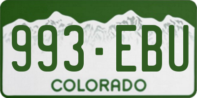 CO license plate 993EBU