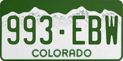 CO license plate 993EBW