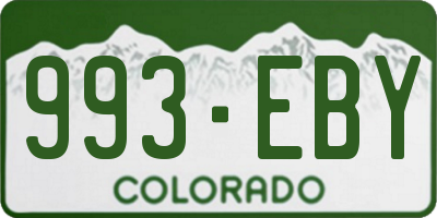 CO license plate 993EBY