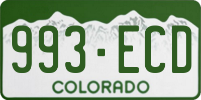 CO license plate 993ECD