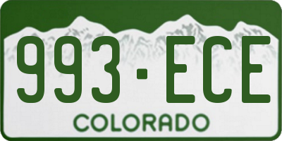 CO license plate 993ECE