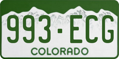 CO license plate 993ECG