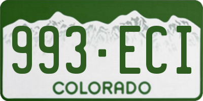 CO license plate 993ECI