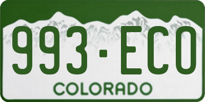 CO license plate 993ECO