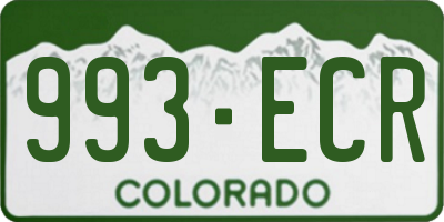 CO license plate 993ECR