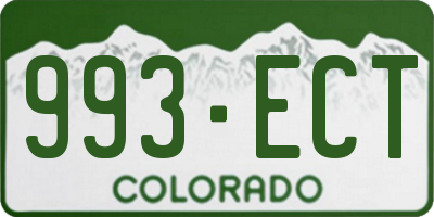 CO license plate 993ECT