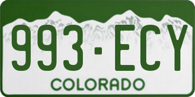 CO license plate 993ECY