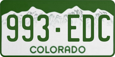 CO license plate 993EDC