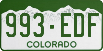 CO license plate 993EDF