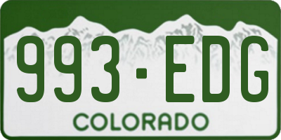 CO license plate 993EDG