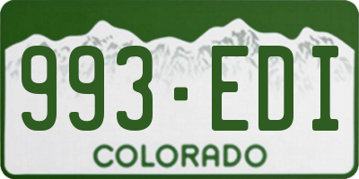 CO license plate 993EDI