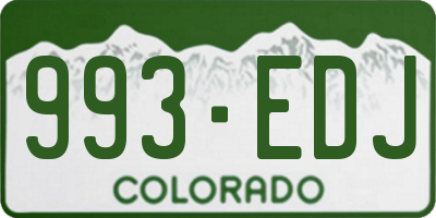 CO license plate 993EDJ