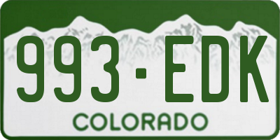 CO license plate 993EDK