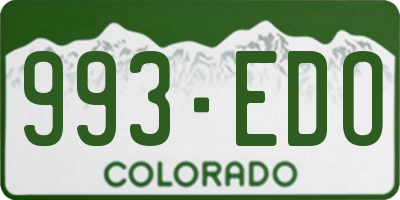 CO license plate 993EDO