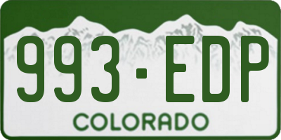 CO license plate 993EDP