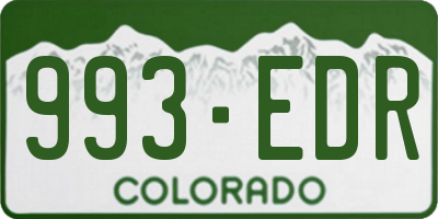 CO license plate 993EDR