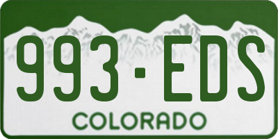 CO license plate 993EDS