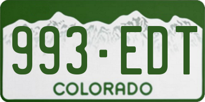 CO license plate 993EDT