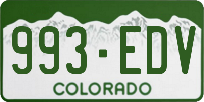 CO license plate 993EDV