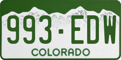 CO license plate 993EDW