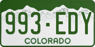 CO license plate 993EDY