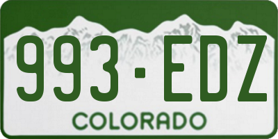 CO license plate 993EDZ