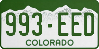 CO license plate 993EED