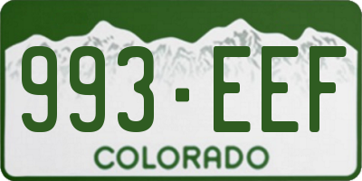 CO license plate 993EEF