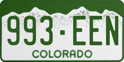 CO license plate 993EEN
