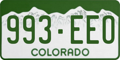 CO license plate 993EEO