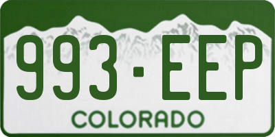 CO license plate 993EEP