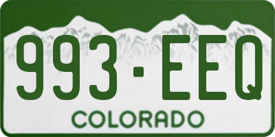 CO license plate 993EEQ
