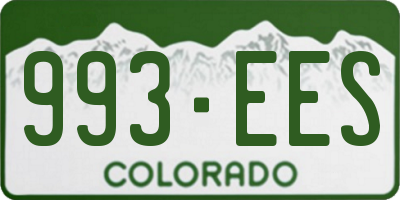 CO license plate 993EES