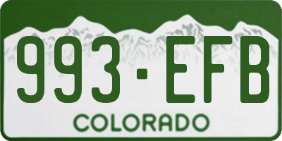 CO license plate 993EFB