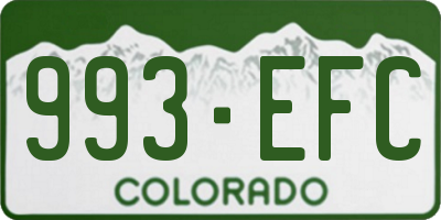 CO license plate 993EFC