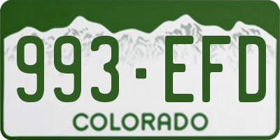 CO license plate 993EFD