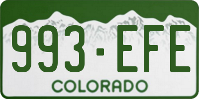 CO license plate 993EFE