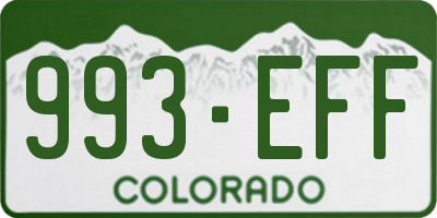 CO license plate 993EFF