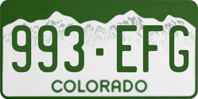 CO license plate 993EFG